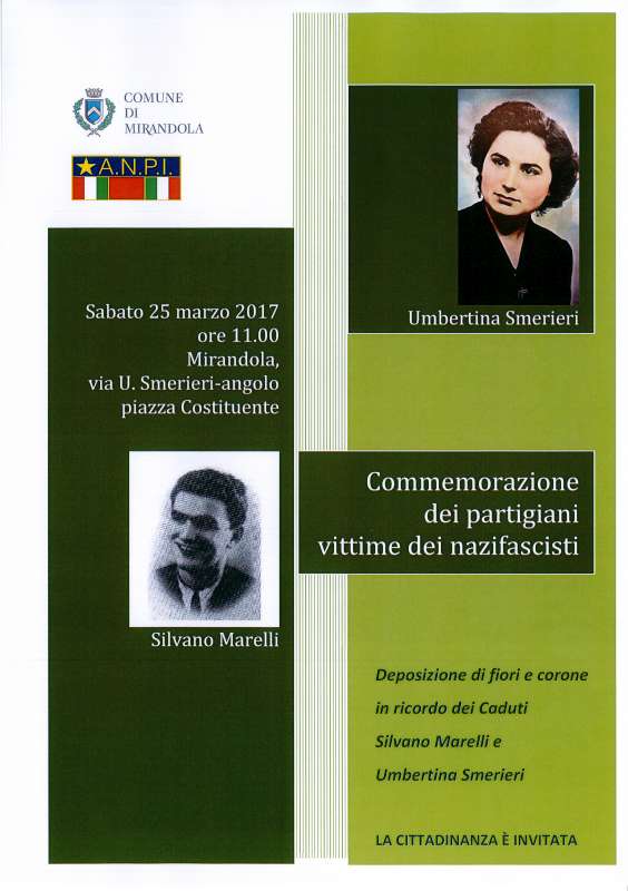 Commemorazione 25 marzo dei Partigiani Umbertina Smerieri e Silvano Marelli