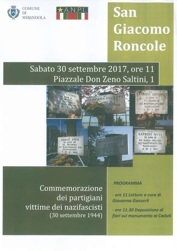 commemorazione dei Partigiani a San Giacomo Roncole