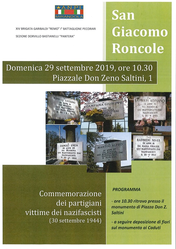 29/09/2019 Commemorazione partigiani San Giacomo Roncole