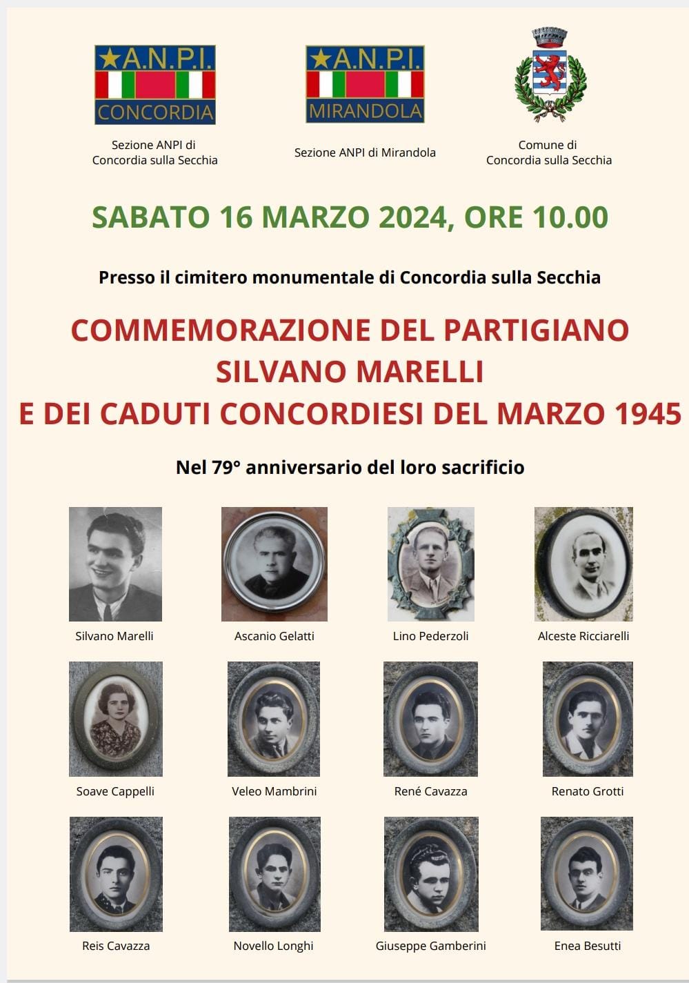 Commemorazione di Silvano Marelli e dei Partigiani di Concordia