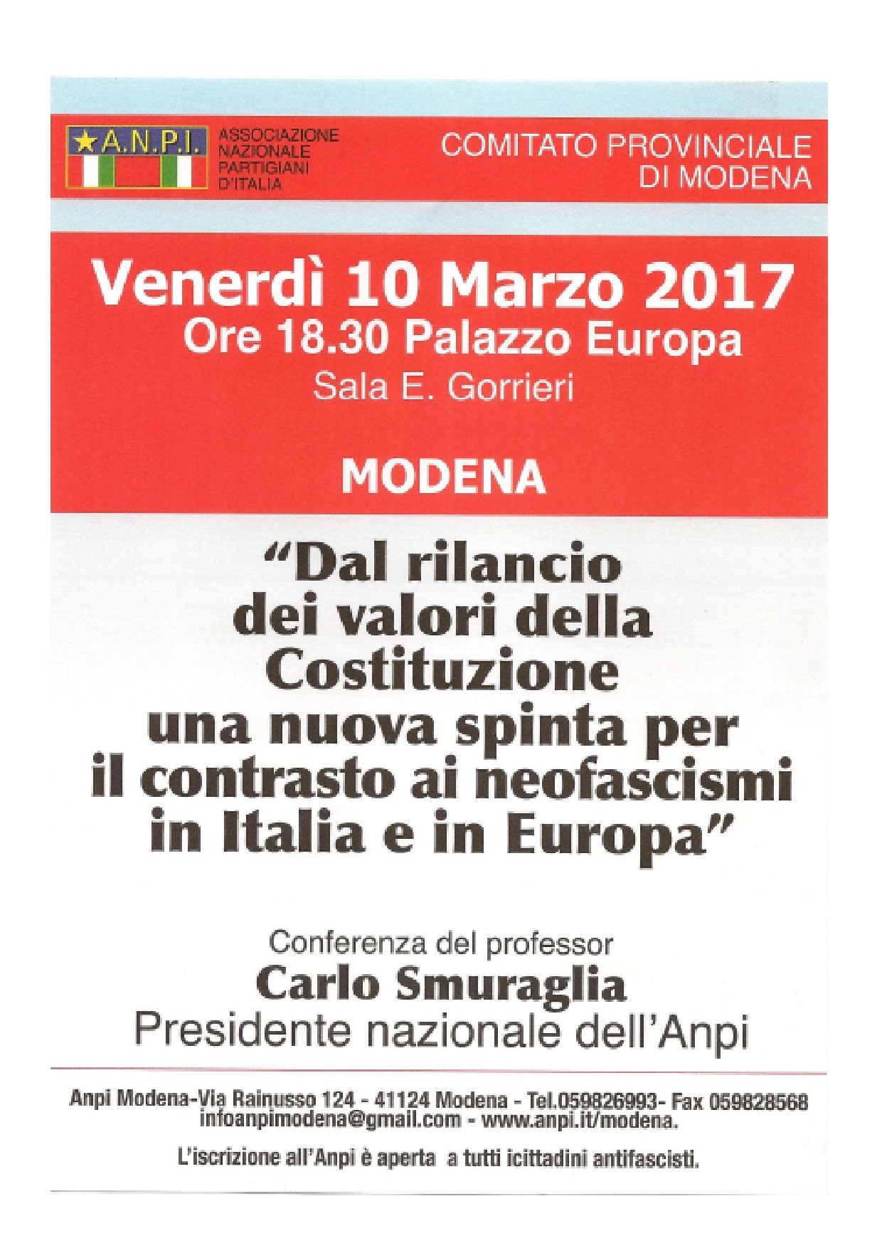 Presidente Smuraglia a Modena